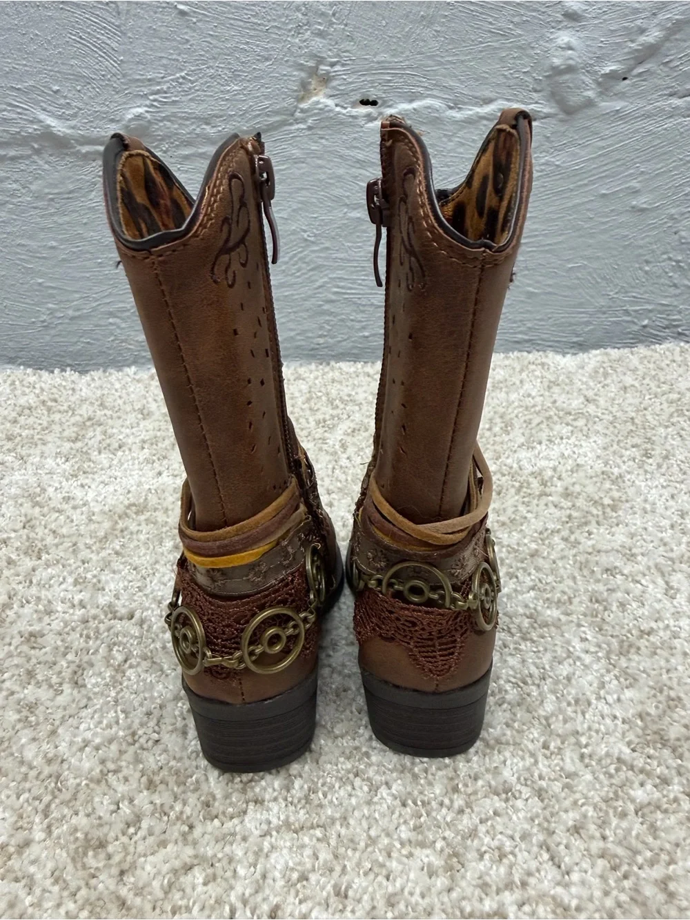 Rodeo Ropers Baby Girls Embroidered Decorative Ankle Strap Boots Size 5